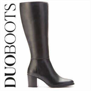 Duo Boots, Wide Calf / 44 cm,  Dalia Standard Knee High Boots, Black, Sz 6.5 US